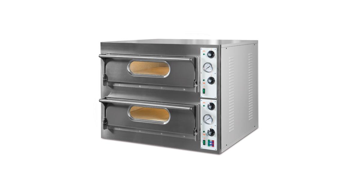 Yonntech Forno elettrico per pizza 3000 Watt in acciaio inox con 2 camere forno a pietra refrattaria forno per pizza forno per pizza calore regolabile separatamente 