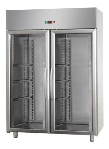 2 DOORS LOW TEMPERATURE STAINLESS STELL60X40 REFRIGERATED CABINET  WITH 1 NEON