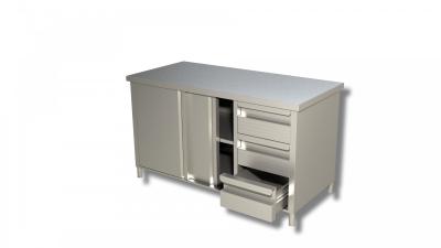 EQUIPPED CABINET  WITH 3 DRAWERS RIGHT   AISI 304