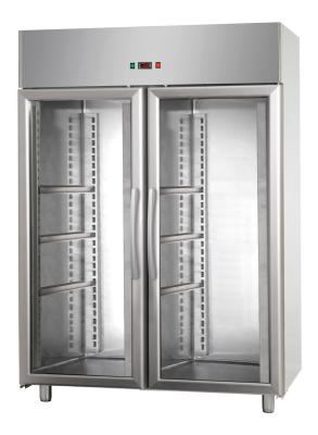 2 GLASS DOORS NORMAL TEMPERATURE STAINLESS STELL60X40 REFRIGERATED CABINET    